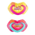 Пустушка силіконова Canpol Babies Neon Love симетрична 22/652_pin, 0-6 місяців, 2 шт