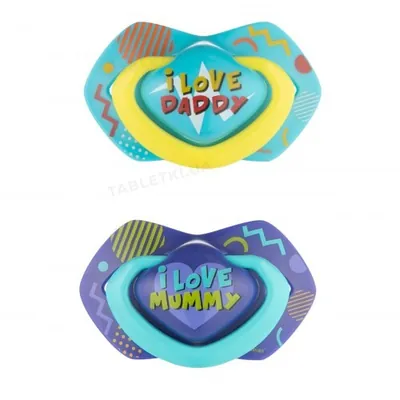 Пустушка силіконова Canpol Babies Neon Love симетрична 22/653_blu, 6-18 місяців, 2 шт