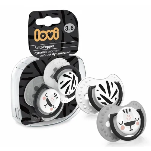 Пустушка силіконова Lovi Salt & Pepper динамічна, 22/878 3-6 місяців, 2 шт