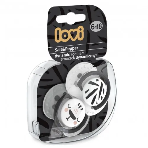 Пустушка силіконова Lovi Salt & Pepper динамічна, 22/879 6-18 місяців, 2 шт