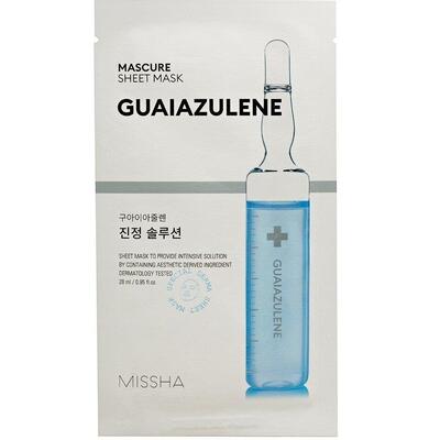 Маска тканинна для обличчя Missha Mascure Calming Solution Guaiazulene заспокійлива, 27 мл