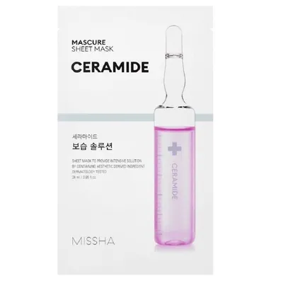 Маска тканинна для обличчя Missha Mascure Moisture Solution Ceramide зволожувальна з керамідами, 27 мл