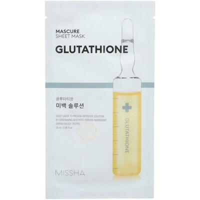 Маска тканинна для обличчя Missha Mascure Whitening Solution Glutathione освітлююча з глутатіоном, 27 мл