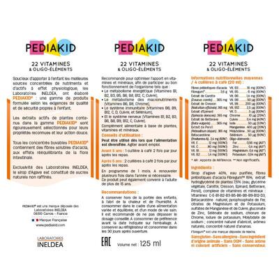 Педіакід PEDIAKID 22 Vitamines & Oligo-Elements сироп для здорового фізичного розвитку: 22 вітаміни і оліго- елемента, 125 мл