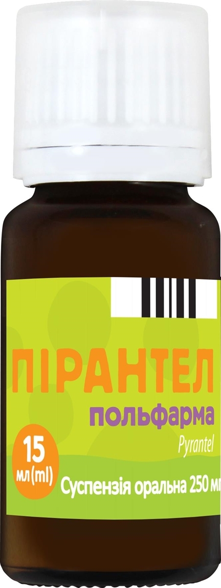 Пирантел Польфарма суспензия ор. 250 мг/5 мл по 15 мл во флак.