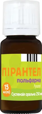 Пірантел Польфарма суспензія ор. 250 мг/5 мл по 15 мл у флак.