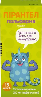 Пірантел Польфарма суспензія ор. 250 мг/5 мл по 15 мл у флак.