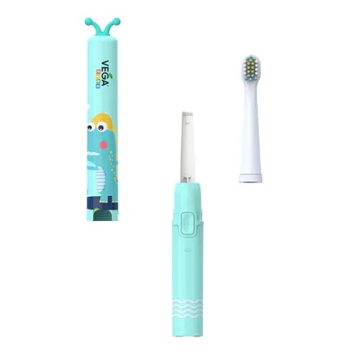 Електрична зубна щітка Vega Kids VK-500B звукова, дитяча, бірюзова