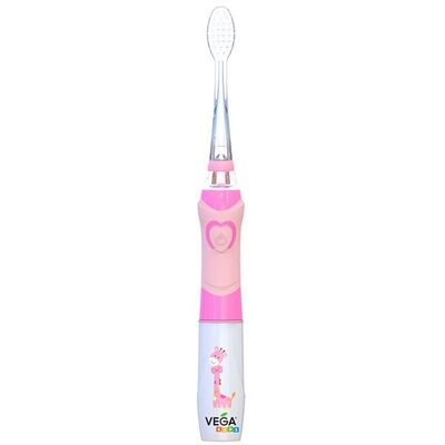 Электрическая зубная щетка Vega Kids VK-400Р LIGHT-UP звуковая, детская, розовая