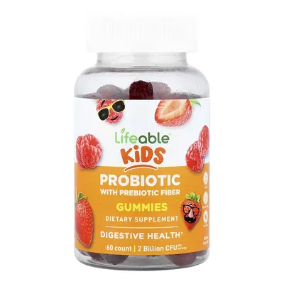 Пробіотики Lifeable Kids Probiotic Gummies для дітей 2 млрд шт. зі смаком натуральних ягід, 60 жувальних мармеладок