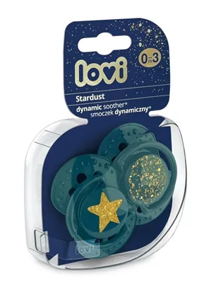 Пустушка силіконова Lovi Stardust динамічна, 22/892-green, 0-3 місяці, 2 шт
