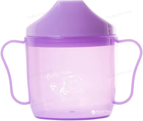 Поїльник Baby Team 5007 зі спаутом і ручками, від 6 місяців, 180 мл