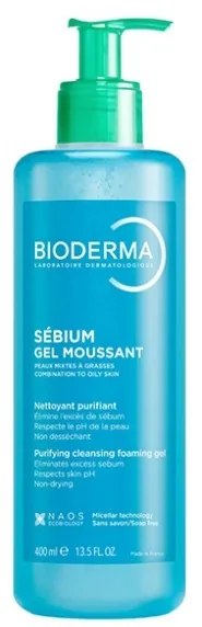 Гель Bioderma Sebium очищуючий для обличчя, для жирної та комбінованої шкіри, 500 мл