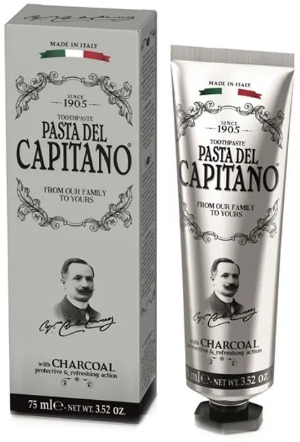 Зубна паста Pasta del Capitano 1905 з вугіллям, 75 мл