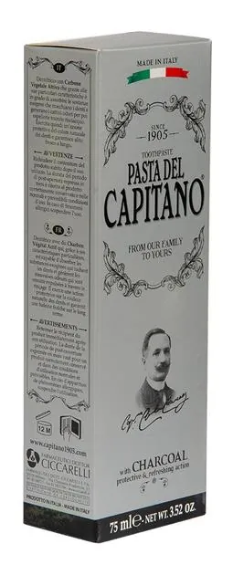 Зубна паста Pasta del Capitano 1905 з вугіллям, 75 мл