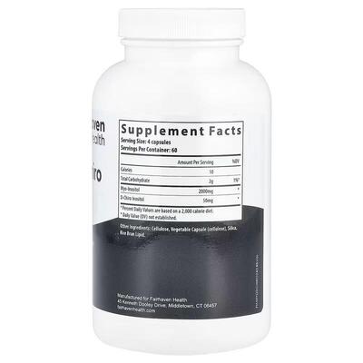 Мио-инозитол и D-хиро инозитол Fairhaven Health Myo + D-Chiro Inositol, 240 капсул