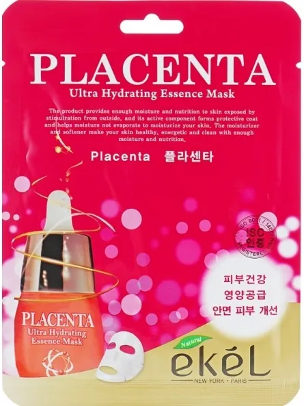 Маска тканинна для обличчя Ekel Placenta з плацентою, 25 мл