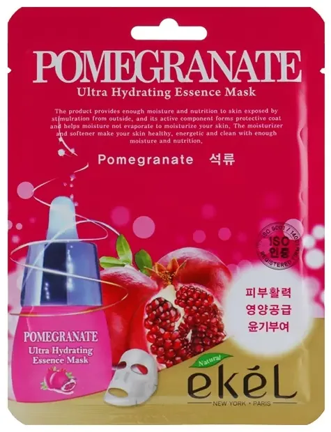 Маска тканинна для обличчя Ekel Pomegranate з екстрактом граната, 25 мл