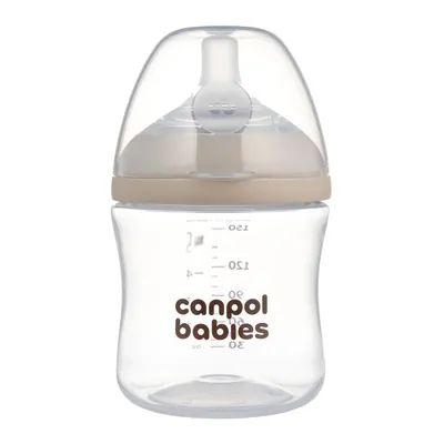 Пляшечка антиколікова Canpol Babies Natural Shape 35/400 з соскою Dual-zone з широким отвором, 150 мл