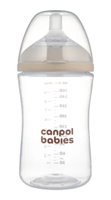 Пляшечка антиколікова Canpol Babies Natural Shape 35/401 з соскою Dual-zone з широким отвором, 260 мл