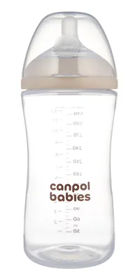 Пляшечка антиколікова Canpol Babies Natural Shape 35/402 з соскою Dual-zone з широким отвором, 330 мл