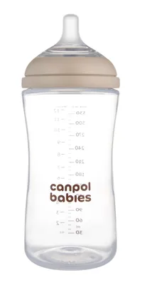 Пляшечка антиколікова Canpol Babies Natural Shape 35/402 з соскою Dual-zone з широким отвором, 330 мл