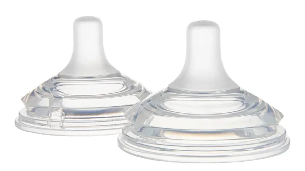 Соска силіконова Canpol Babies Natural Shape 21/750 антиколікова двозонна для пляшечок з широким отвором, 0+ місяців, 2 шт