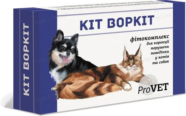Фітокомплекс для корекції порушень поведінки ProVET Кіт Воркіт у котів та собак, 3 шприц-туби по 5 мл