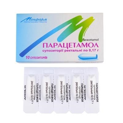 Парацетамол суппозитории рект. по 0.17 г №10 в стрип.