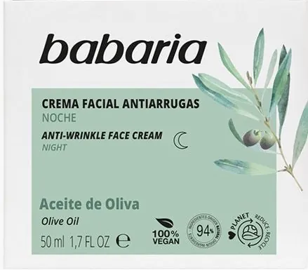 Крем для обличчя Babaria Olive Oil проти зморшок з олією оливи, 50 мл