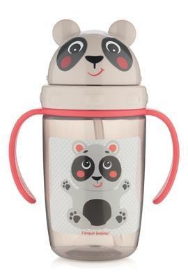 Кружка Canpol babies Hello Little с силиконовой трубочкой, бежевая, 56/500_bei, 400 мл