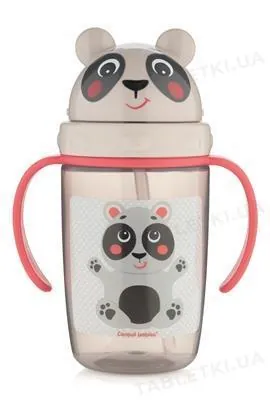 Кружка Canpol babies Hello Little з силіконовою трубочкою, бежева, 56/500_bei, 400 мл