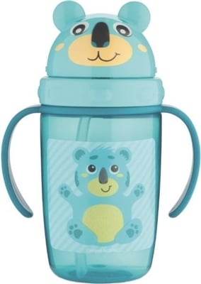 Кружка Canpol babies Hello Little с силиконовой трубочкой, бирюзовая, 56/500_tur, 400 мл