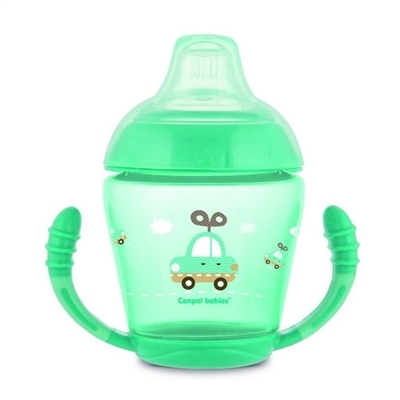 Кружка-непроливайка Canpol babies Toys с мягким силиконовым носиком, бирюзовая, 56/502_tur, 230 мл