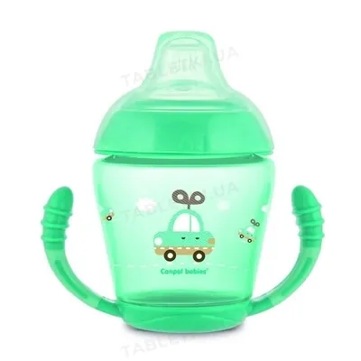 Кружка-непроливайка Canpol babies Toys з м'яким силіконовим носиком, бірюзова, 56/502_tur, 230 мл