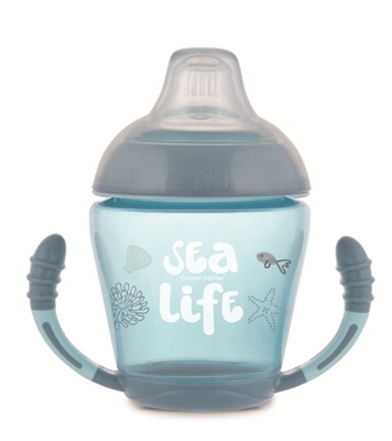 Кружка-непроливайка Canpol babies Sea Life с мягким силиконовым носиком, серая, 56/501_grey, 230 мл