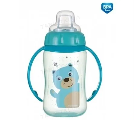 Кружка Canpol babies Cute Animals тренувальна з силіконовим носиком, ведмедик, бірюзова, 56/512_tur, 320 мл