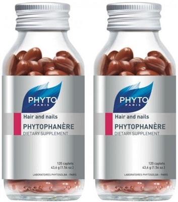 Диетическая добавка Phyto Phytophanеre Hair/Nails для ногтей и волос, 2 флакона по 120 капсул