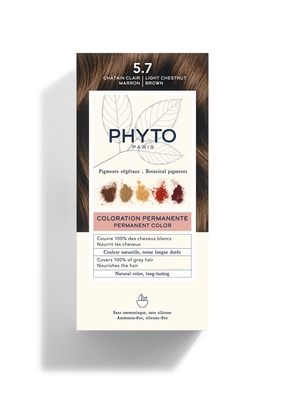 Крем-краска Phyto Phytocolor, тон 5.7 светлый шатен каштановый, 60 мл + 40 мл