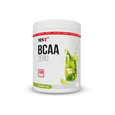Комплекс амінокислот MST Nutrition BCAA Zero огірок-лайм, 100 порцій, 600 г
