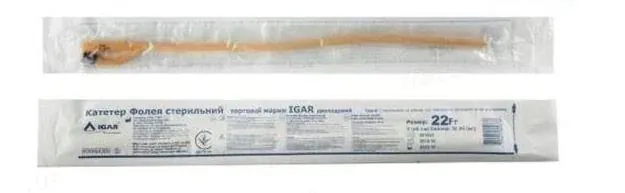 Катетер урологічний IGAR тип Фолея 22 Fr, 2-ходовий, 1 штука