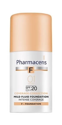 Флюид для лица Pharmaceris F SPF20 нежный интенсивно маскирующий тон 01 слоновая кость, 30 мл