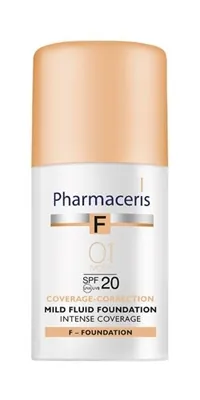 Флюїд для обличчя Pharmaceris F SPF20 ніжний інтенсивно маскуючий тон 01 слонова кістка, 30 мл