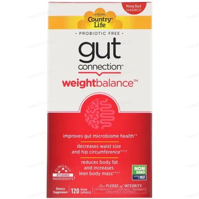 Натуральна добавка Country Life Баланс ваги Weight Balance Gut Connection, 120 капсул