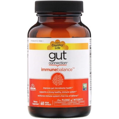 Натуральная добавка Country Life Формула иммунитета Immune Balance Gut Connection, 60 капсул