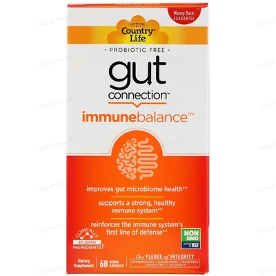 Натуральна добавка Country Life Формула імунітету Immune Balance Gut Connection, 60 капсул