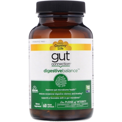 Натуральная добавка Country Life Пищеварительная формула Digestive Balance Gut Connection, 60 капсул