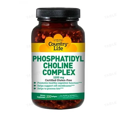 Соєвий лецитин Country Life Фосфатидилхолін комплекс (Phosphatidyl Choline Complex) 1200 мг, 200 капсул