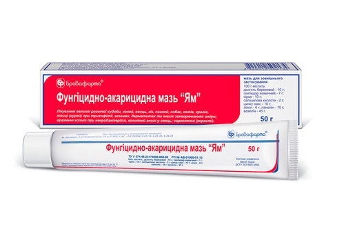 Ям (ДЛЯ ЖИВОТНЫХ) фунгицидно-аккарицидная мазь, 50 г