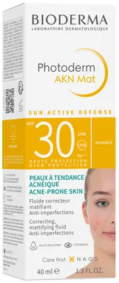 Флюїд сонцезахисний Bioderma Photoderm АКN Mat SPF30 для обличчя матуючий, 40 мл